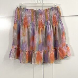 Printed Ruffled A-Line Skirt